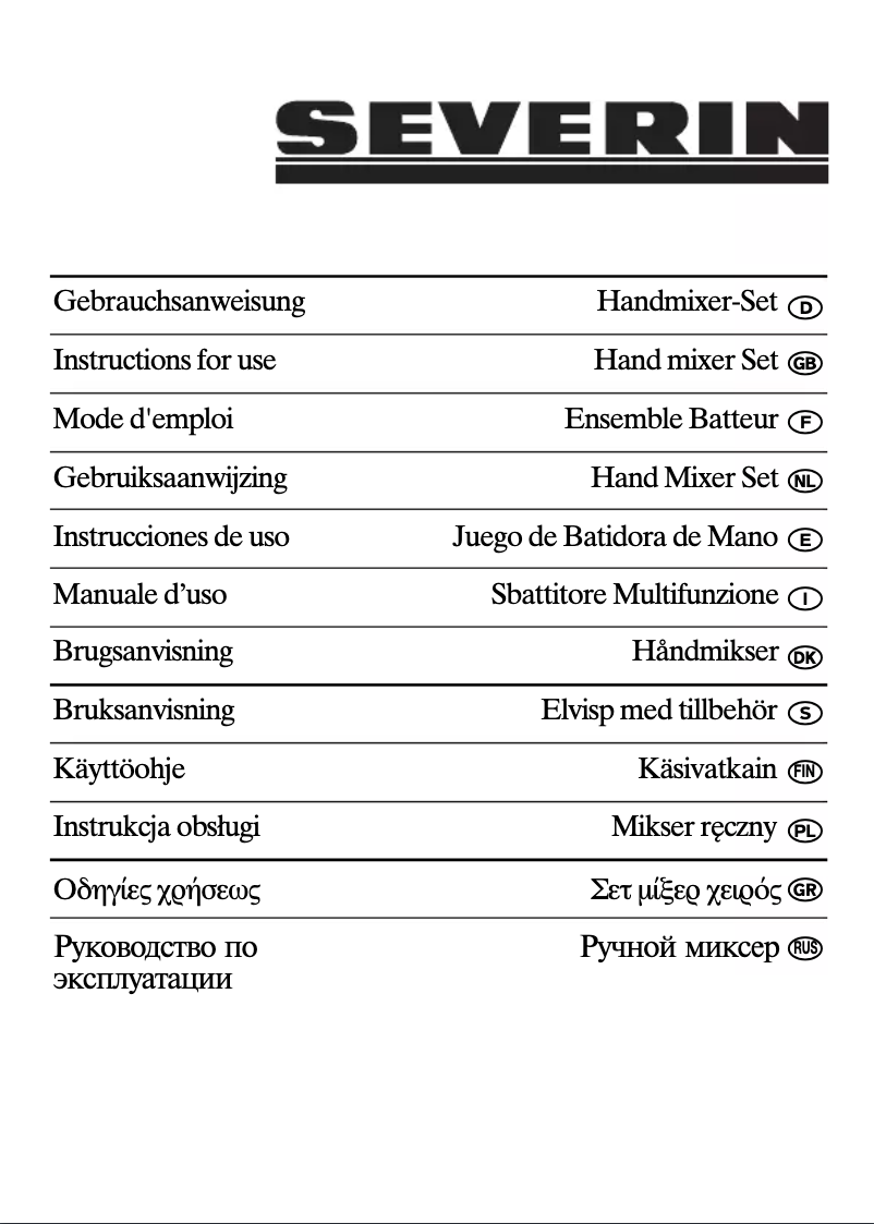 Page 1 de la notice Manuel utilisateur Severin HM 3813