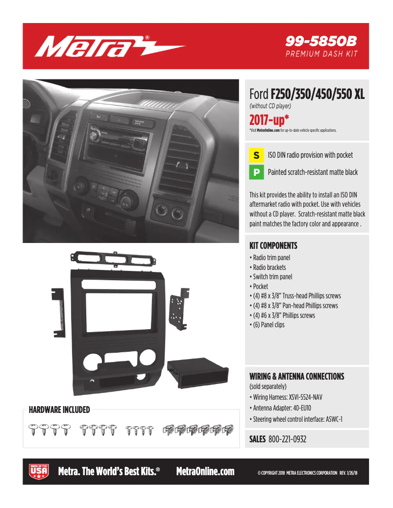 Page n°1 - Fiche technique Metra 99-5850B