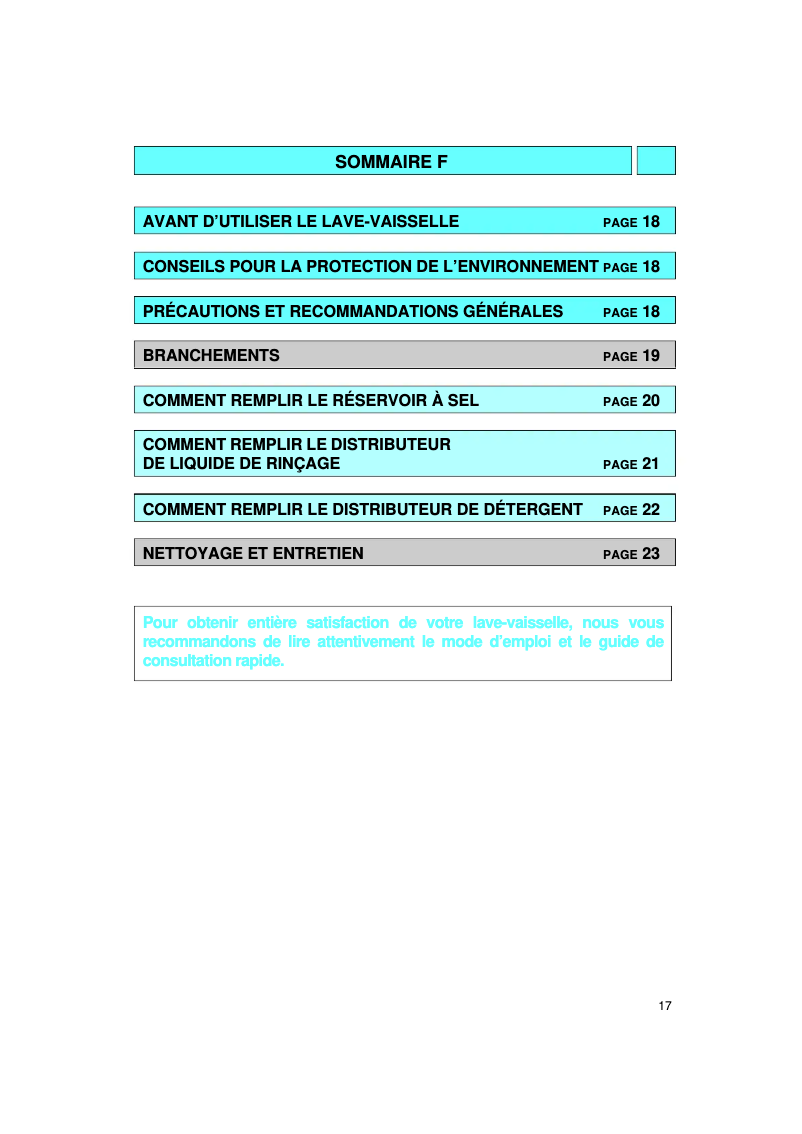 Page 1 de la notice Manuel utilisateur Bauknecht GSI 5890 TW-IN