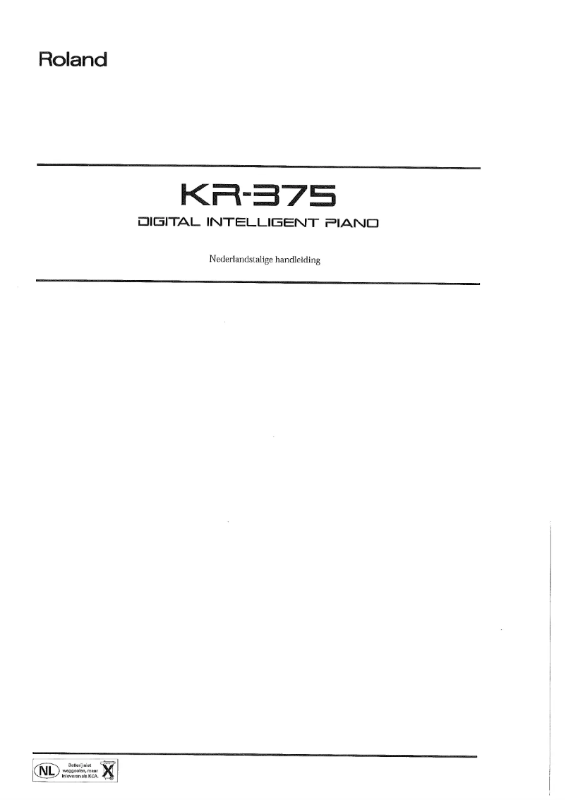 Image de la première page du manuel de l'appareil KR-375