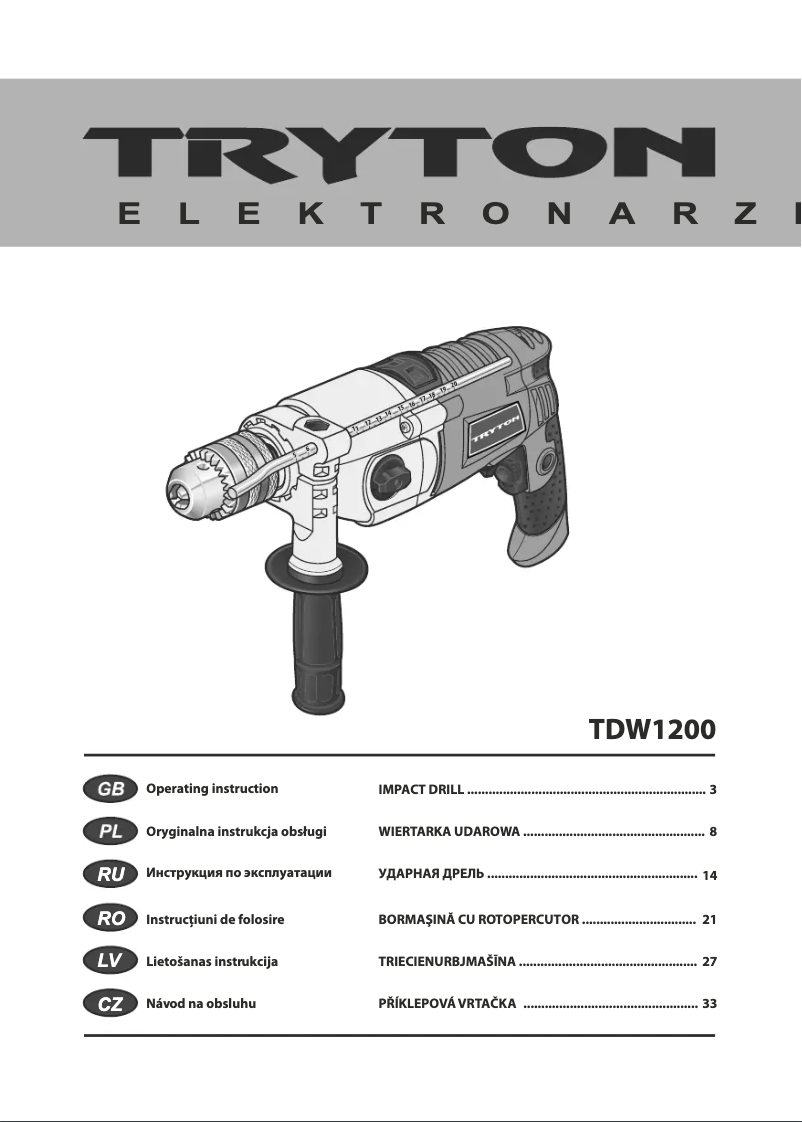 Page 1 de la notice Manuel utilisateur Tryton TDW1200