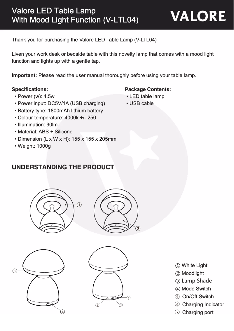 Image de la première page du manuel de l'appareil V-LTL04
