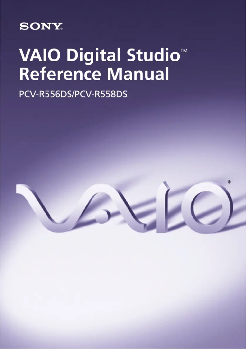 Image de la première page du manuel de l'appareil Vaio PCV-R558DS