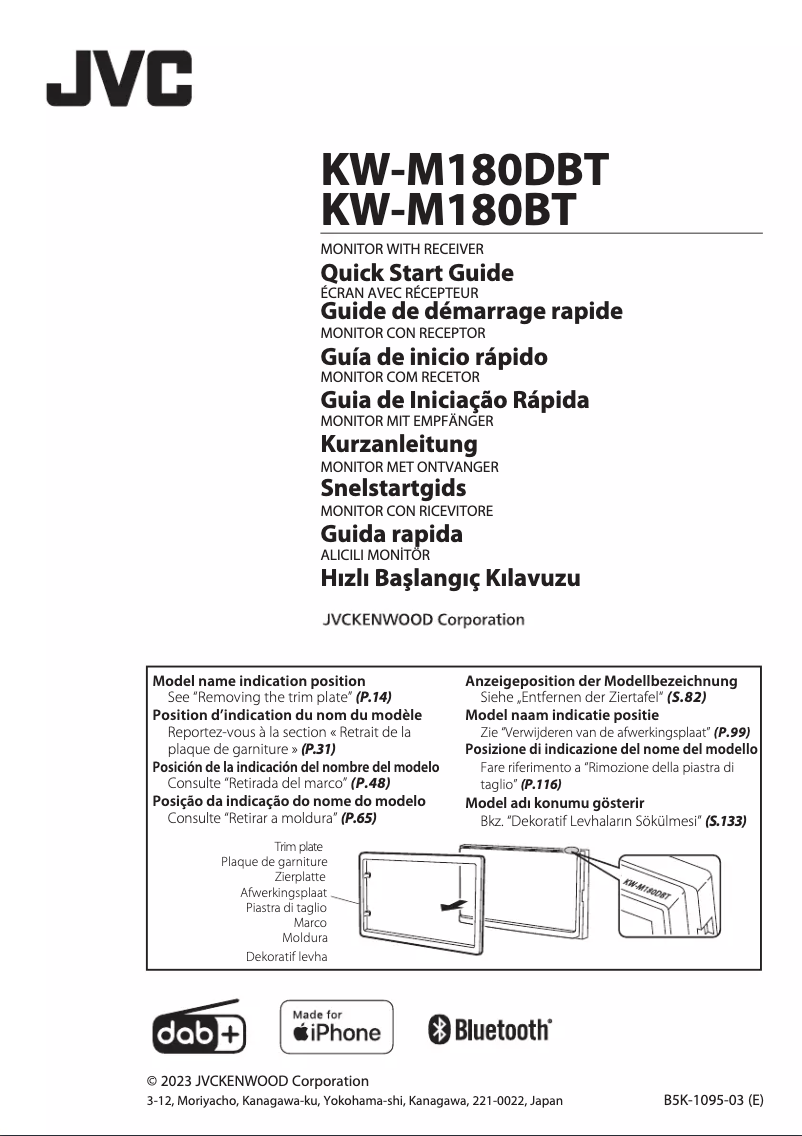 Page n°1 - Guide de démarrage rapide JVC KW-M180BT