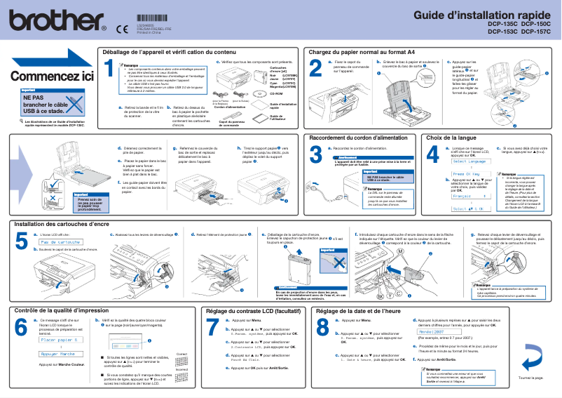 Page n°1 - Manuel utilisateur Brother DCP-157C