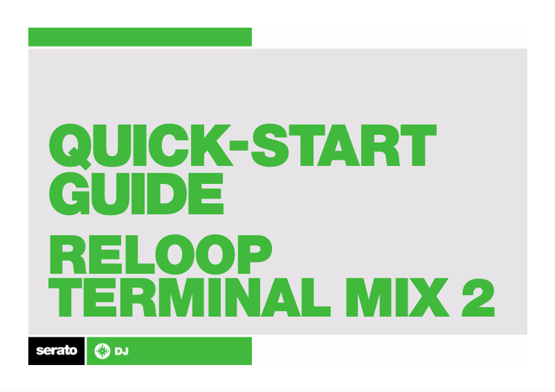 Image de la première page du manuel de l'appareil Reloop Terminal Mix 2 DJ