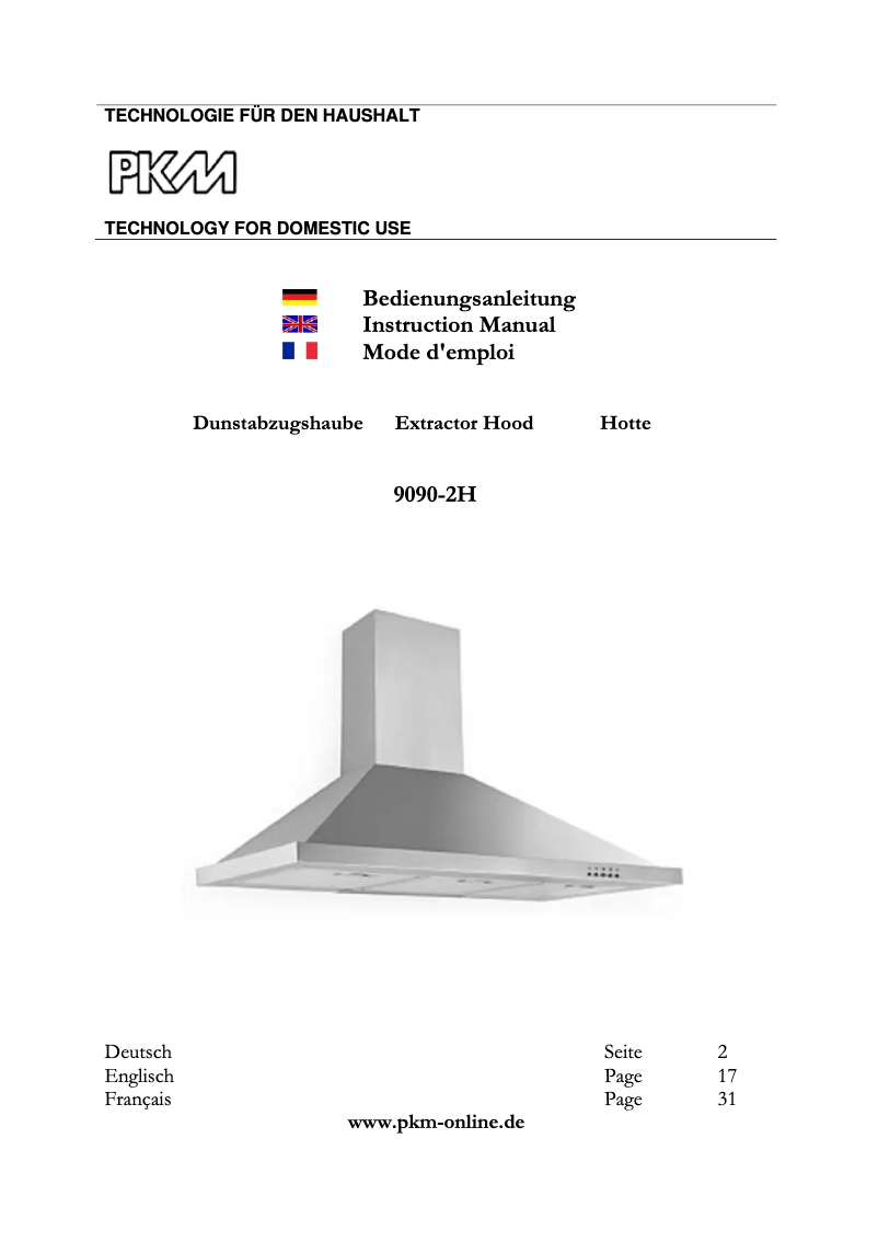 Image de la première page du manuel de l'appareil 9090-2H