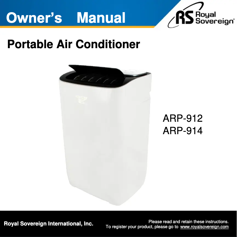 Page n°1 - Manuel utilisateur Royal Sovereign ARP-914