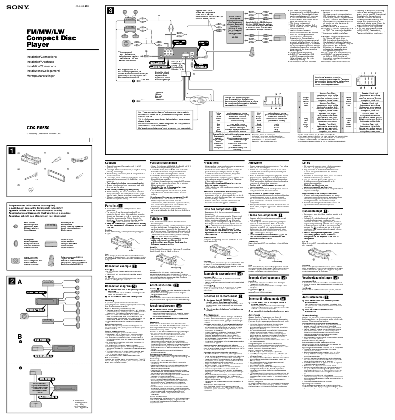 Image de la première page du manuel de l'appareil CDX-R6550