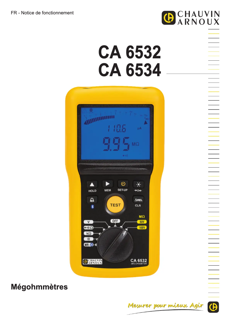 Page 1 de la notice Manuel utilisateur Chauvin Arnoux C.A 6526
