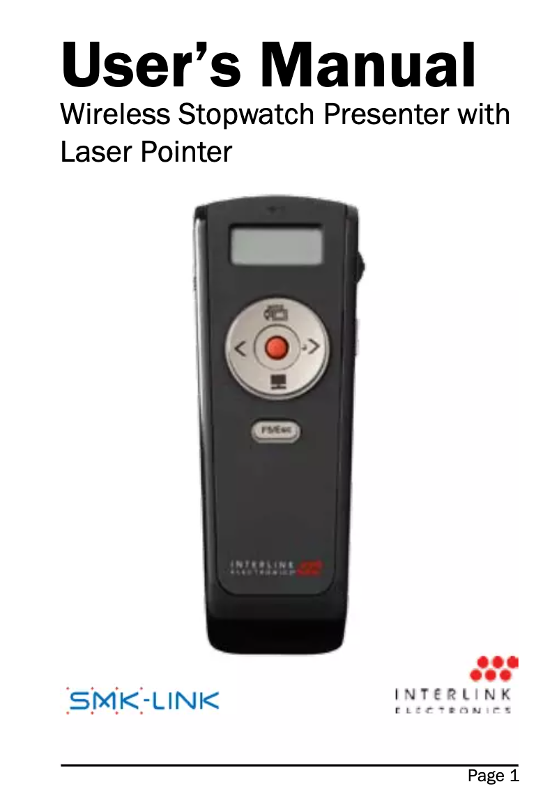 Página 1 del manual Manual de usuario SMK-Link VP4560