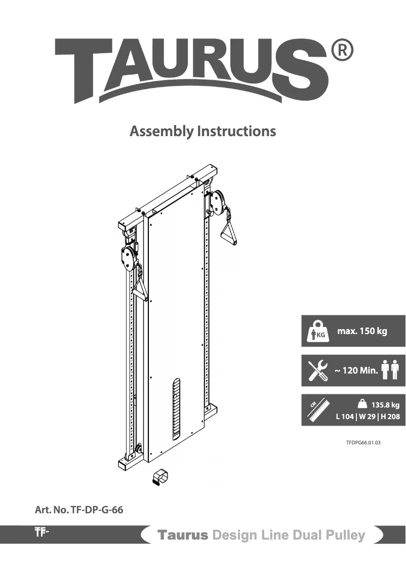 Página 1 del manual Manual de usuario Taurus Design Line Dual Pulley
