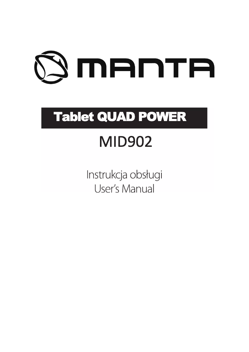 Page 1 de la notice Manuel utilisateur Manta Quad Power MID902