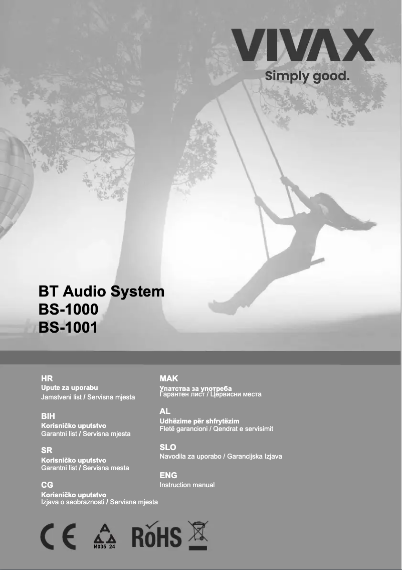 Page 1 de la notice Manuel utilisateur Vivax BS-1000