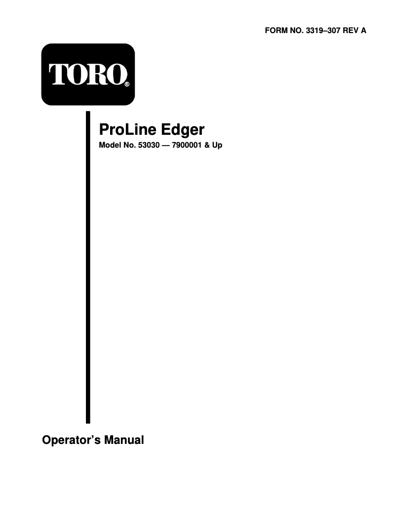 Image de la première page du manuel de l'appareil ProLine 53030