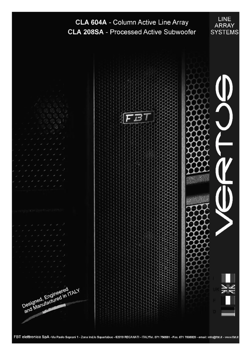 Page n°1 - Manuel utilisateur FBT Vertus CLA208SA