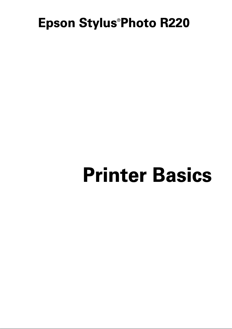Page n°1 - Manuel utilisateur Epson Stylus Photo R220