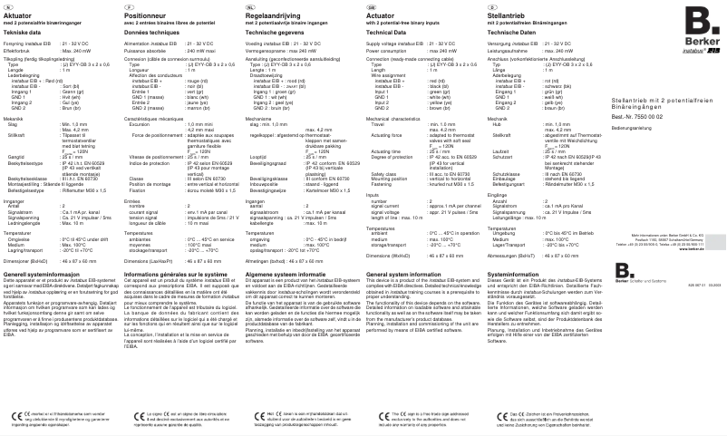 Page 1 de la notice Manuel utilisateur Berker 75500002