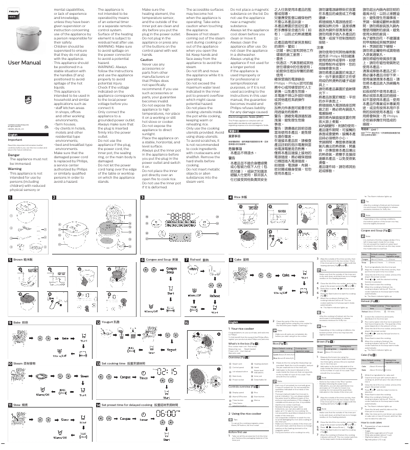 Image de la première page du manuel de l'appareil Viva Collection HD3070