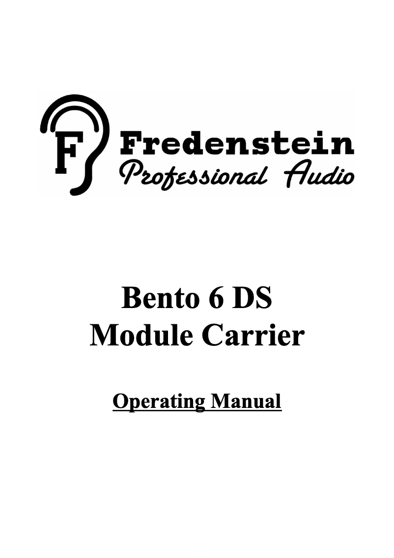 Image de la première page du manuel de l'appareil Bento 6 DS