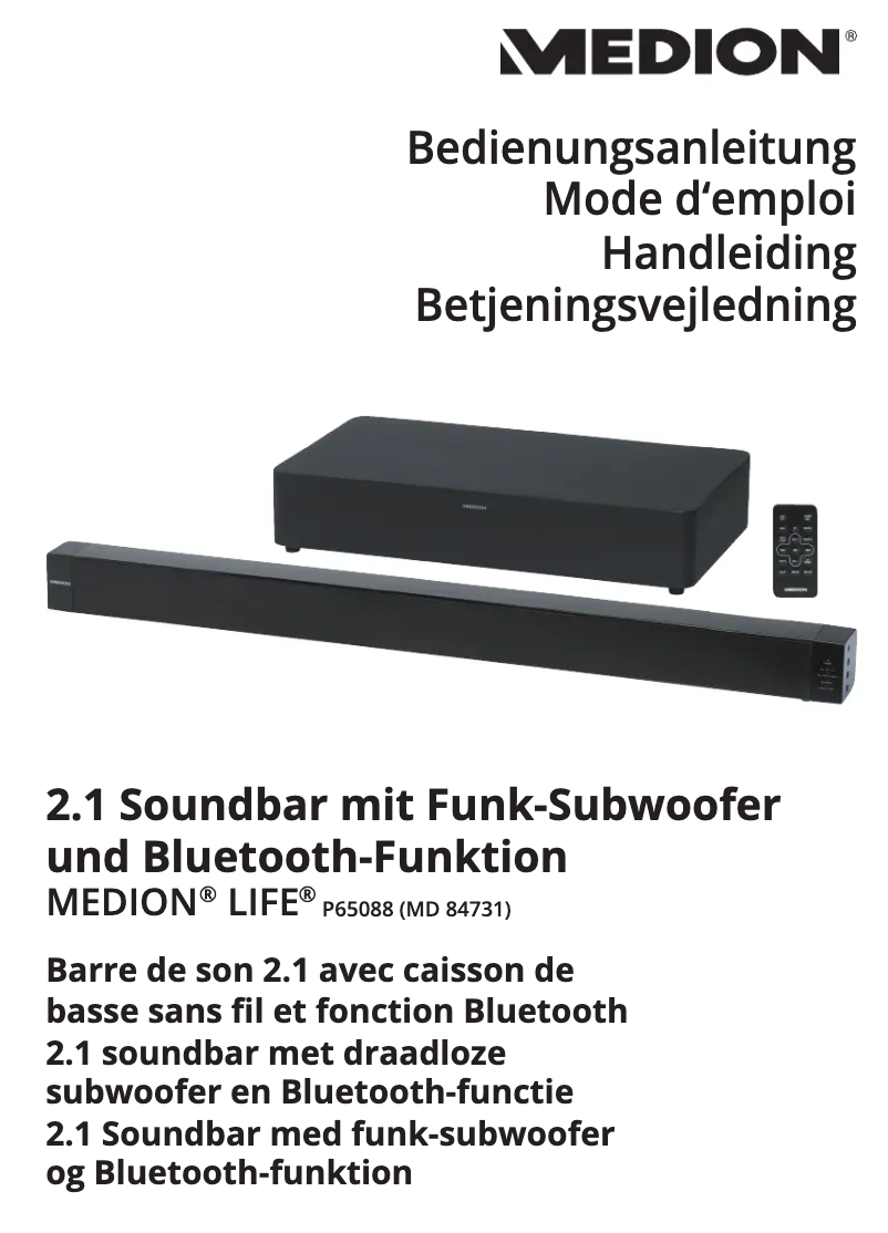 Page 1 de la notice Manuel utilisateur Medion LIFE P65088 MD 84731