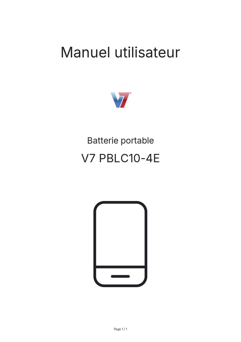 Page n°1 - Manuel utilisateur V7 PBLC10-4E