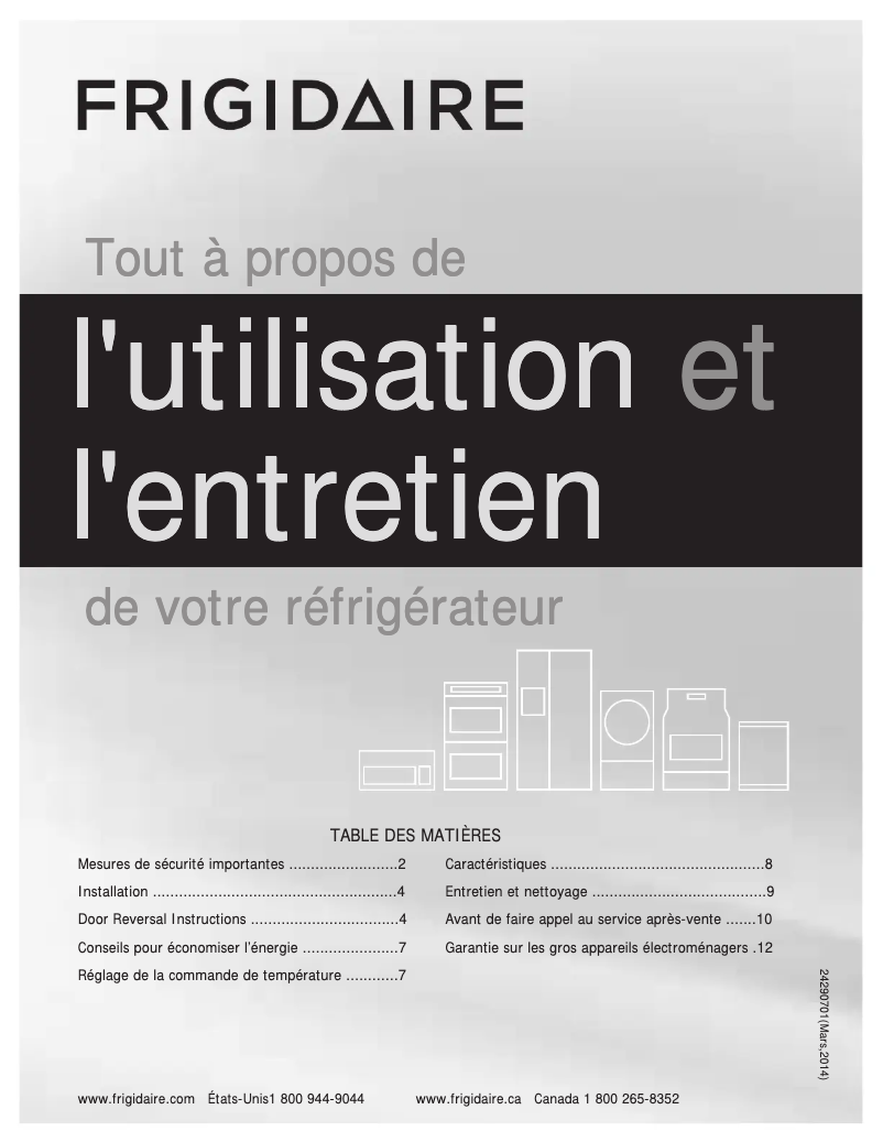 Image de la première page du manuel de l'appareil FFTR1222QB