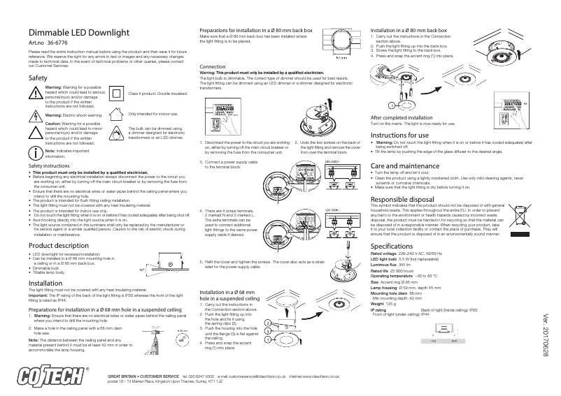 Página 1 del manual Manual de usuario Cotech 36-6776