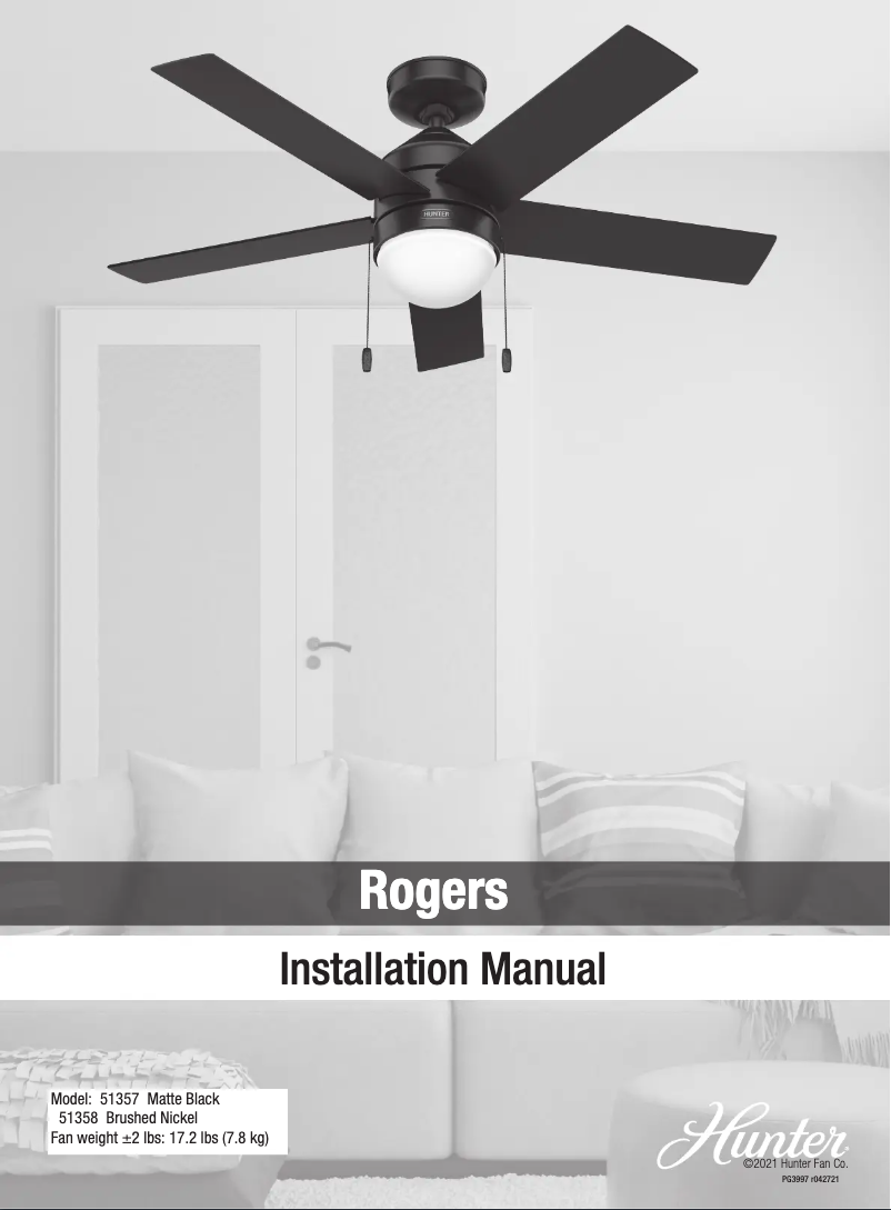 Page n°1 - Manuel utilisateur Hunter Rogers