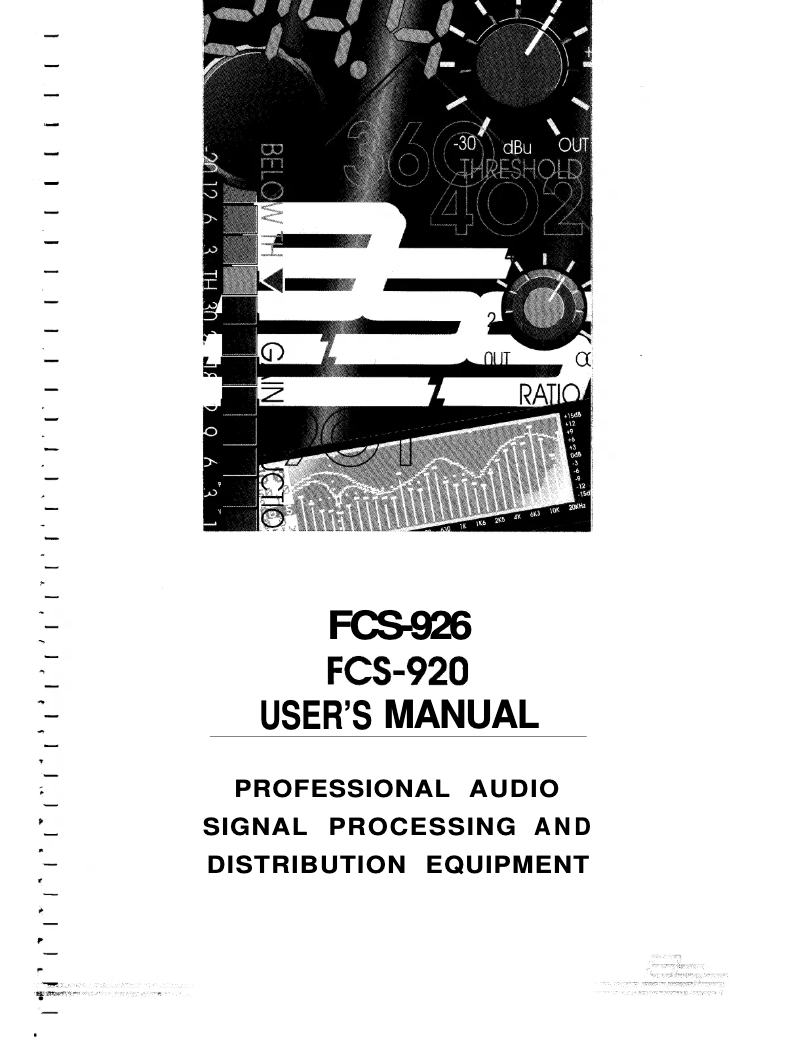 Page n°1 - Manuel utilisateur BSS Audio FCS-926