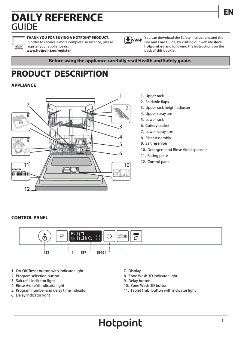 Page n°1 - Manuel utilisateur Hotpoint HIO 3C26 W UK