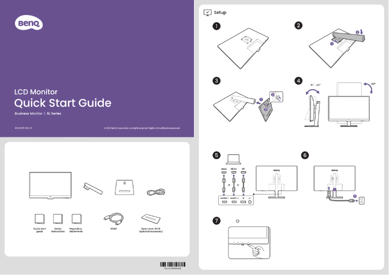 Página 1 del manual Guía de inicio rápido BenQ BL2790T