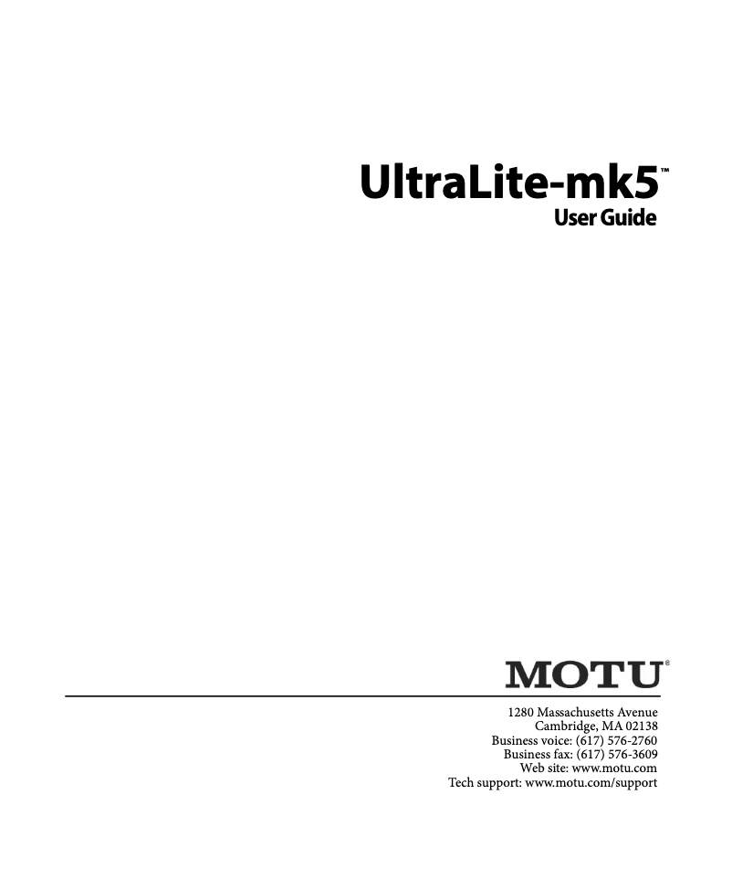Image de la première page du manuel de l'appareil UltraLite-mk5
