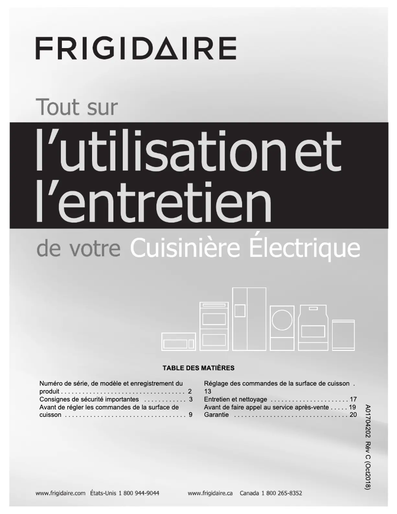 Page n°1 - Manuel utilisateur Frigidaire FGEC3068UB