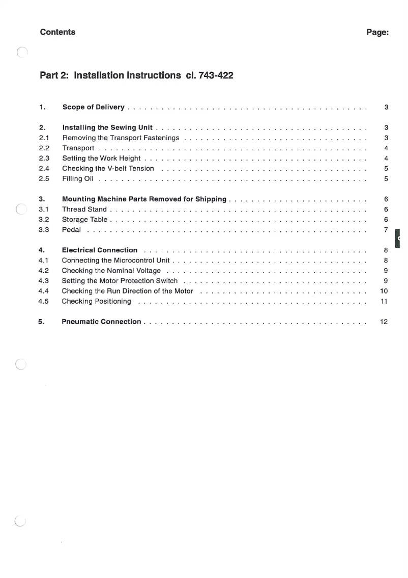 Page 1 de la notice Guide d'installation Dürkopp Adler 743-422