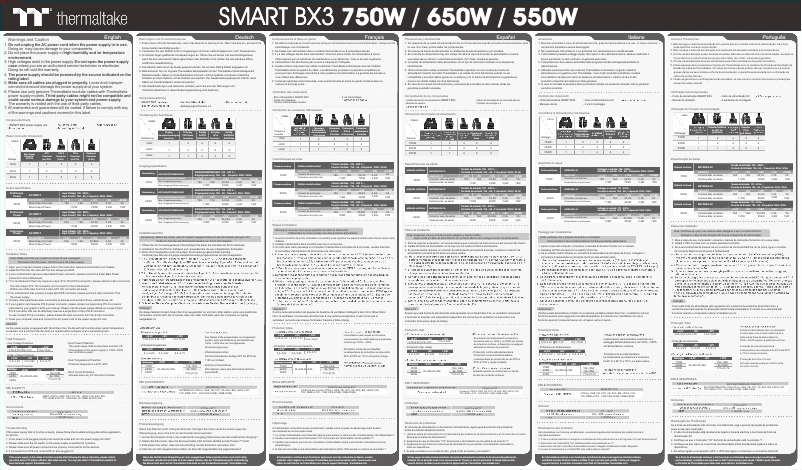 Page n°1 - Manuel utilisateur Thermaltake Smart BX3 Bronze