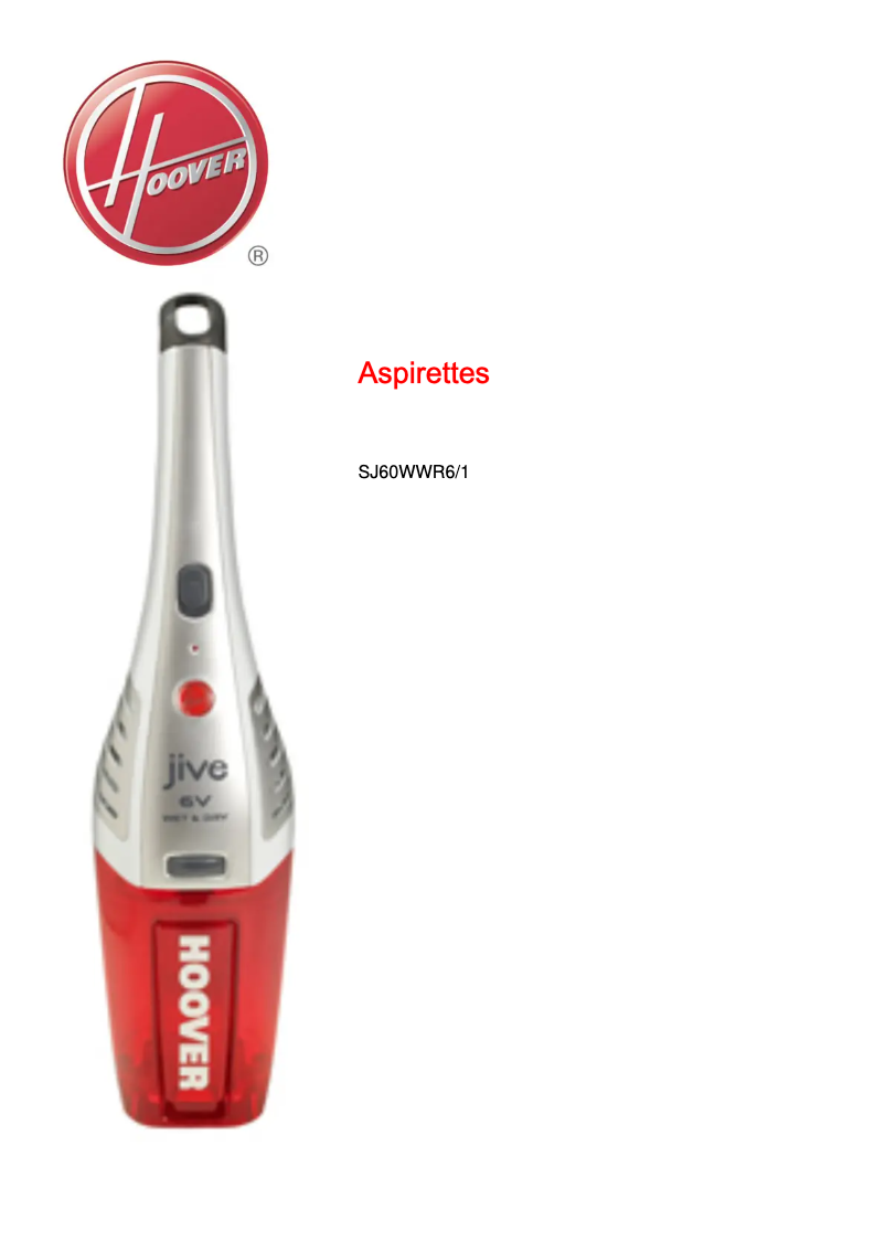Page n°1 - Fiche technique Hoover Jive