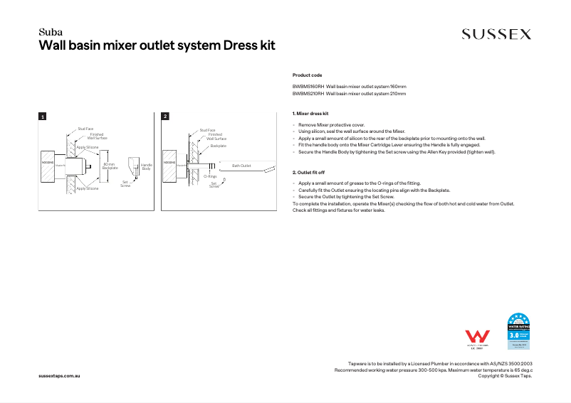 Image de la première page du manuel de l'appareil BWBMS210RH