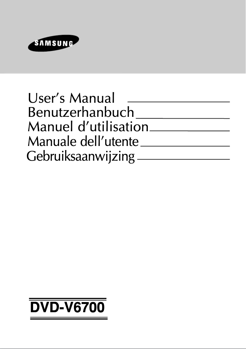 Page n°1 - Manuel utilisateur Samsung DVD-V6700