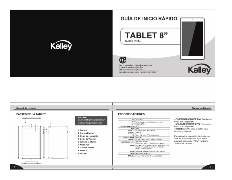 Página 1 del manual Manual de usuario Kalley K-BOOK8M