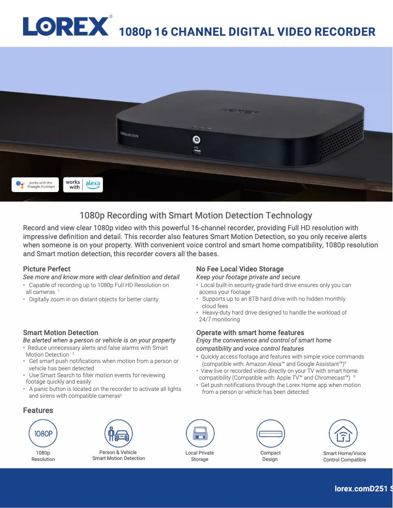 Page n°1 - Fiche technique Lorex D251A61B