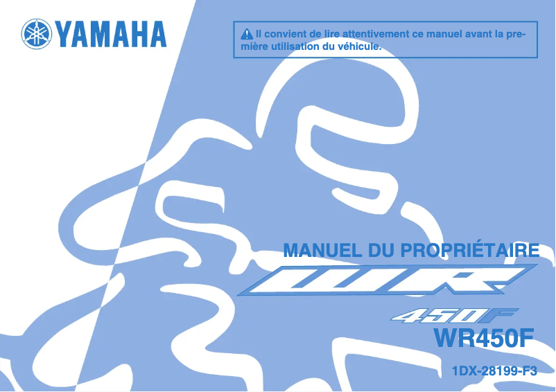 Page 1 de la notice Manuel utilisateur Yamaha WR450F (2015)