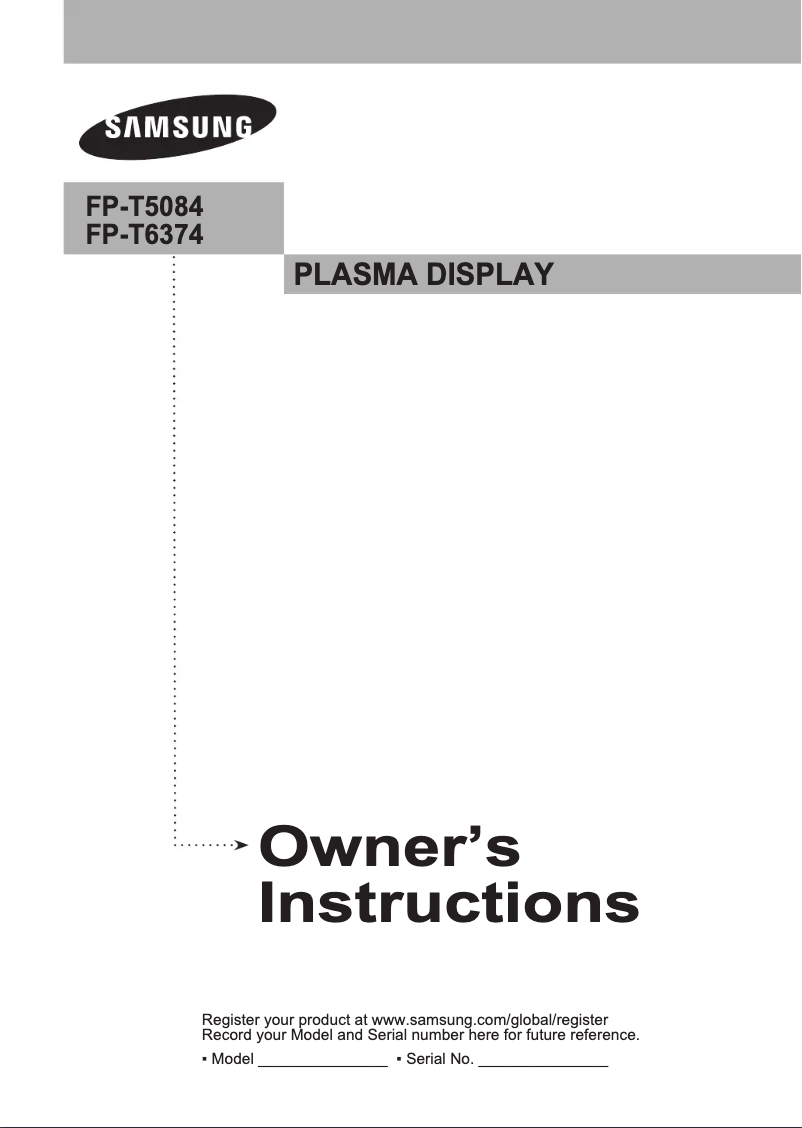 Page n°1 - Manuel utilisateur Samsung FP-T6374