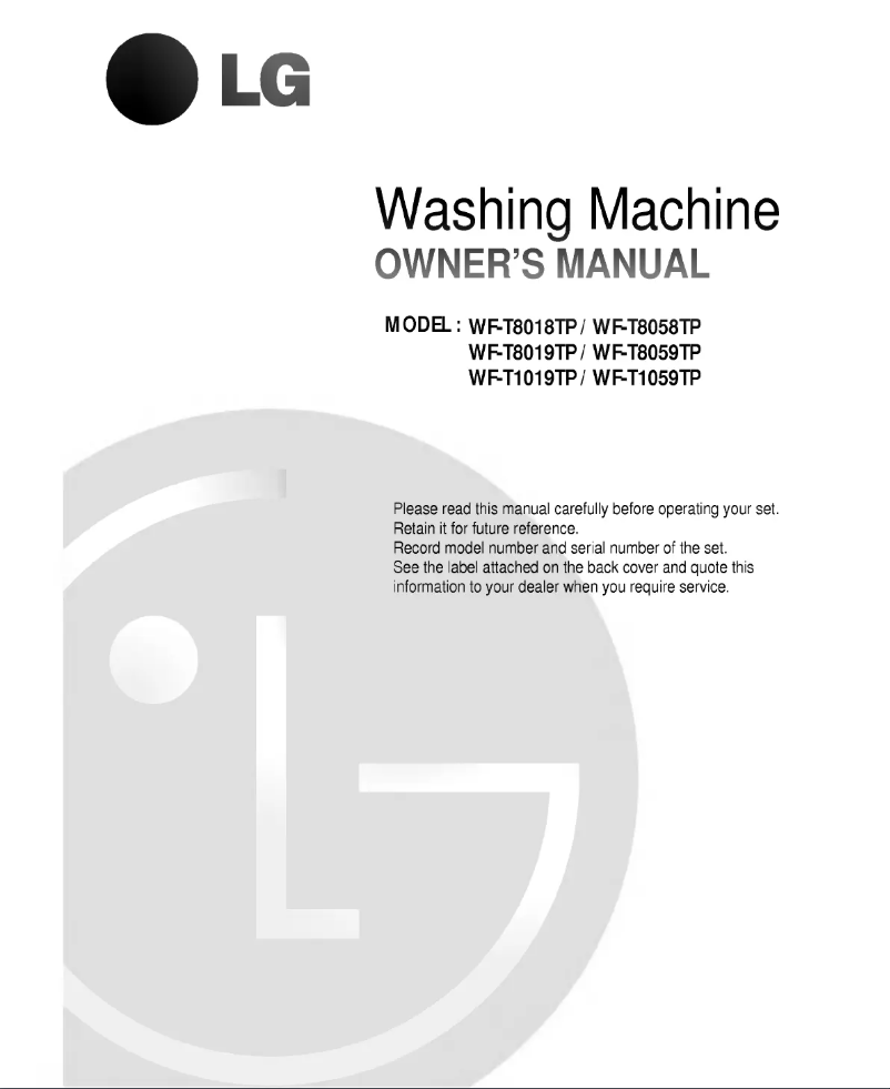 Image de la première page du manuel de l'appareil WF-T8059TP