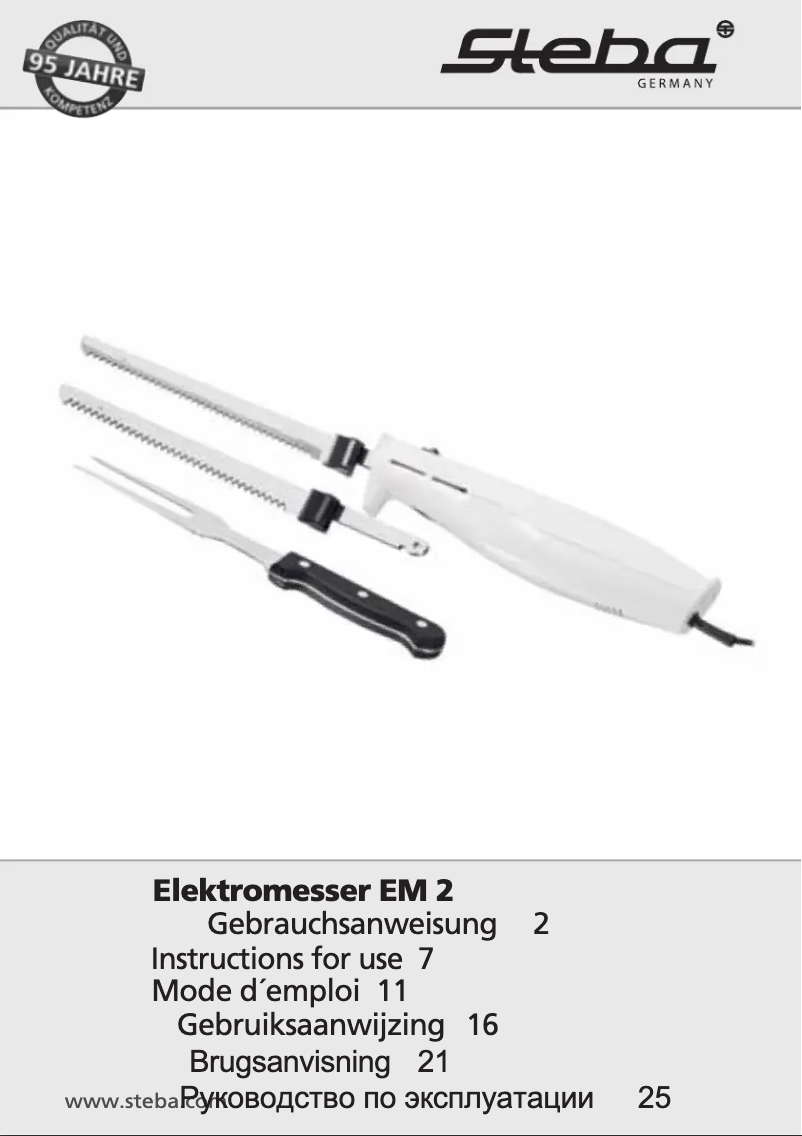 Page n°1 - Manuel utilisateur Steba EM2