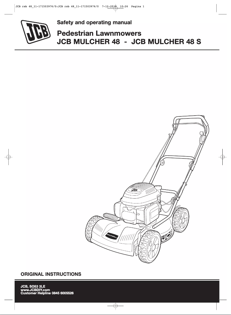 Page n°1 - Manuel utilisateur JCB Mulcher 48 S