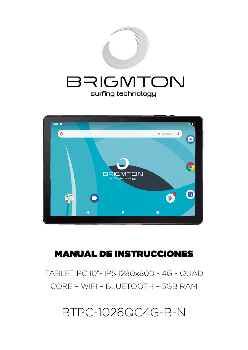 Page 1 de la notice Manuel utilisateur Brigmton BTPC-1026QC4G-N