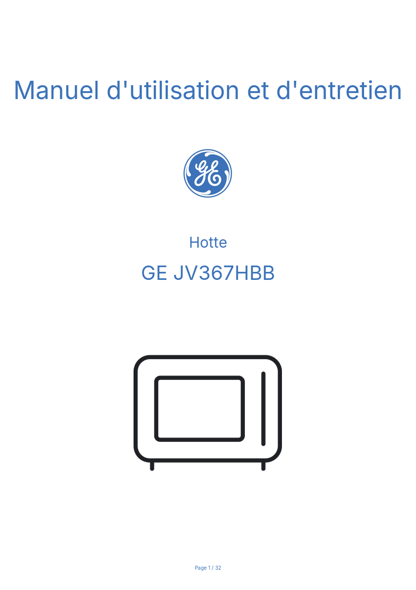 Image de la première page du manuel de l'appareil JV367HBB