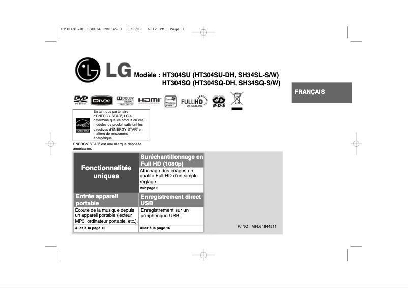 Image de la première page du manuel de l'appareil HT304SQ