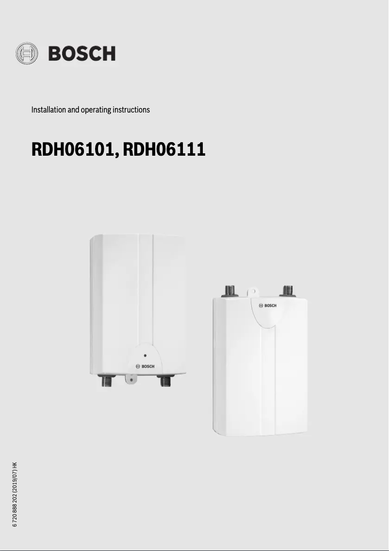 Page 1 de la notice Guide d'installation Bosch RDH06101